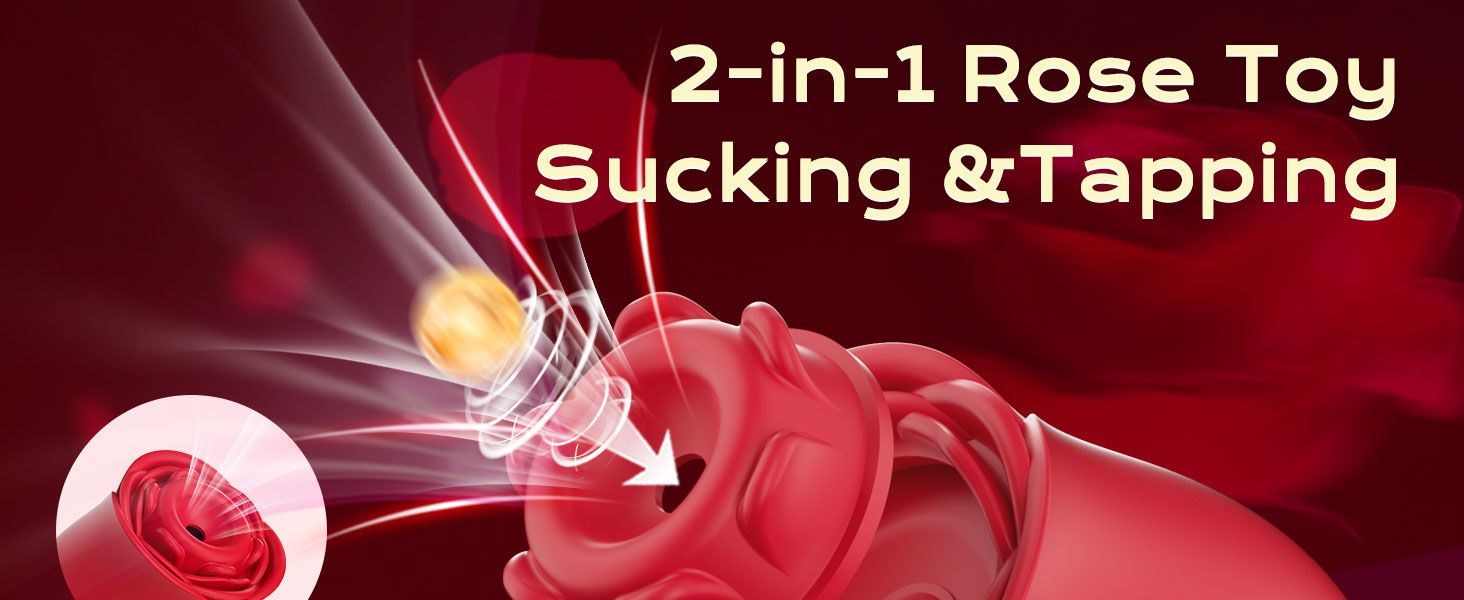 Rose-shaped Suction And Thrusting Two-in-one Vibrator For Women, Fem Masturbator, Flirting Toy, Adult Sex Toys_voghion.com