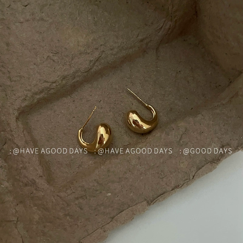 Geometric universal fashionable earrings, simple and elegant design, high-quality style, light luxury style, silver 925 sample