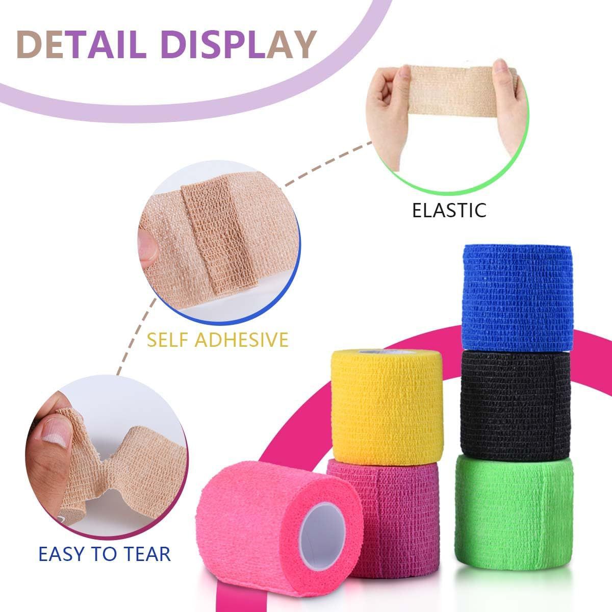 Venda Elástica Autoadhesiva Deportiva de Tela No Tejida, Autoadhesivo, Elástico, para Protección Deportiva image 3