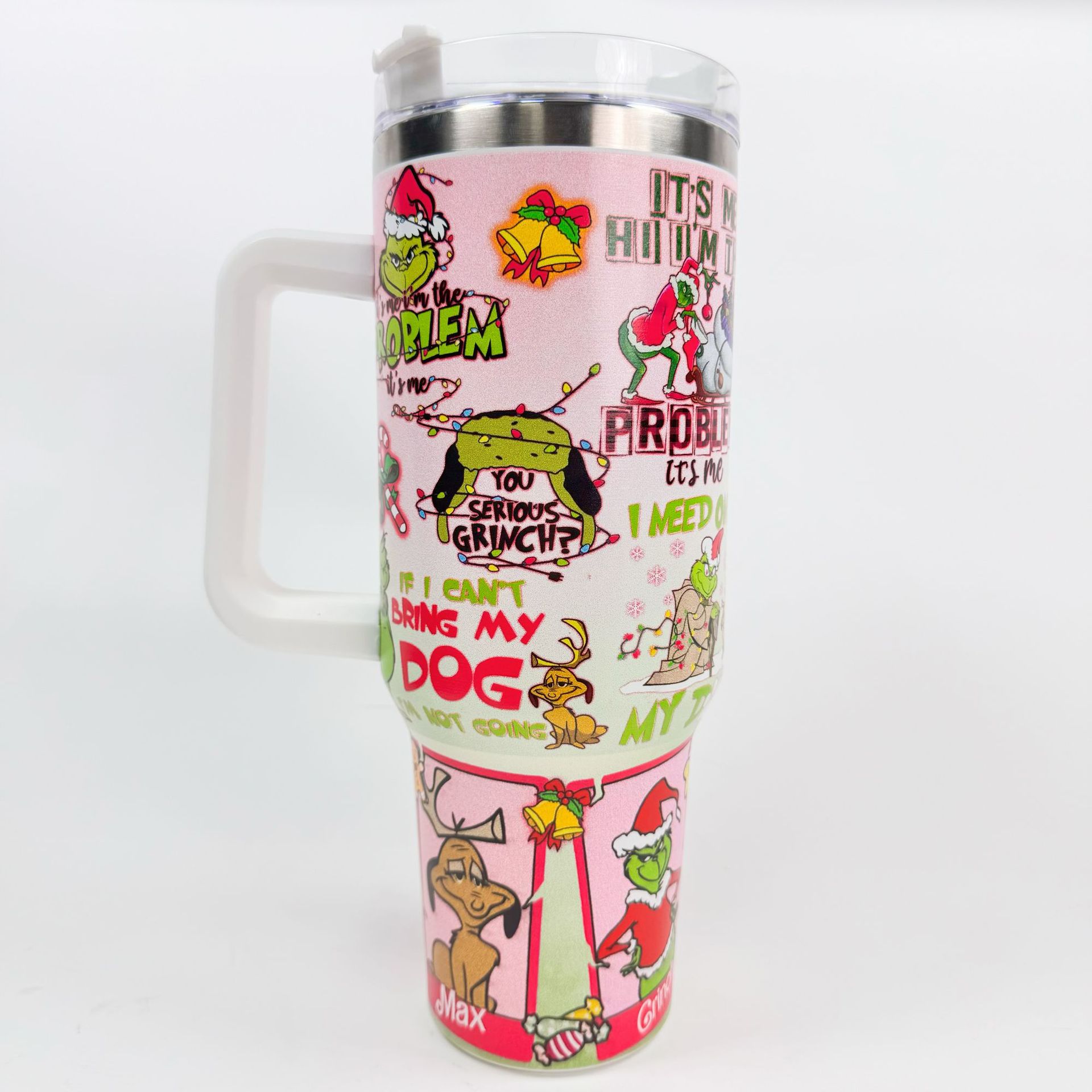 Vaso térmico de acero inoxidable con aislamiento al vacío de 40 oz, para automóvil, de gran capacidad, con impresión UV de diseño 5D, para viajes transfronterizos.