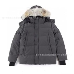 外贸大鹅羽绒服29款Wyndhan狼毛加厚男女士中长外套派克大衣3808M