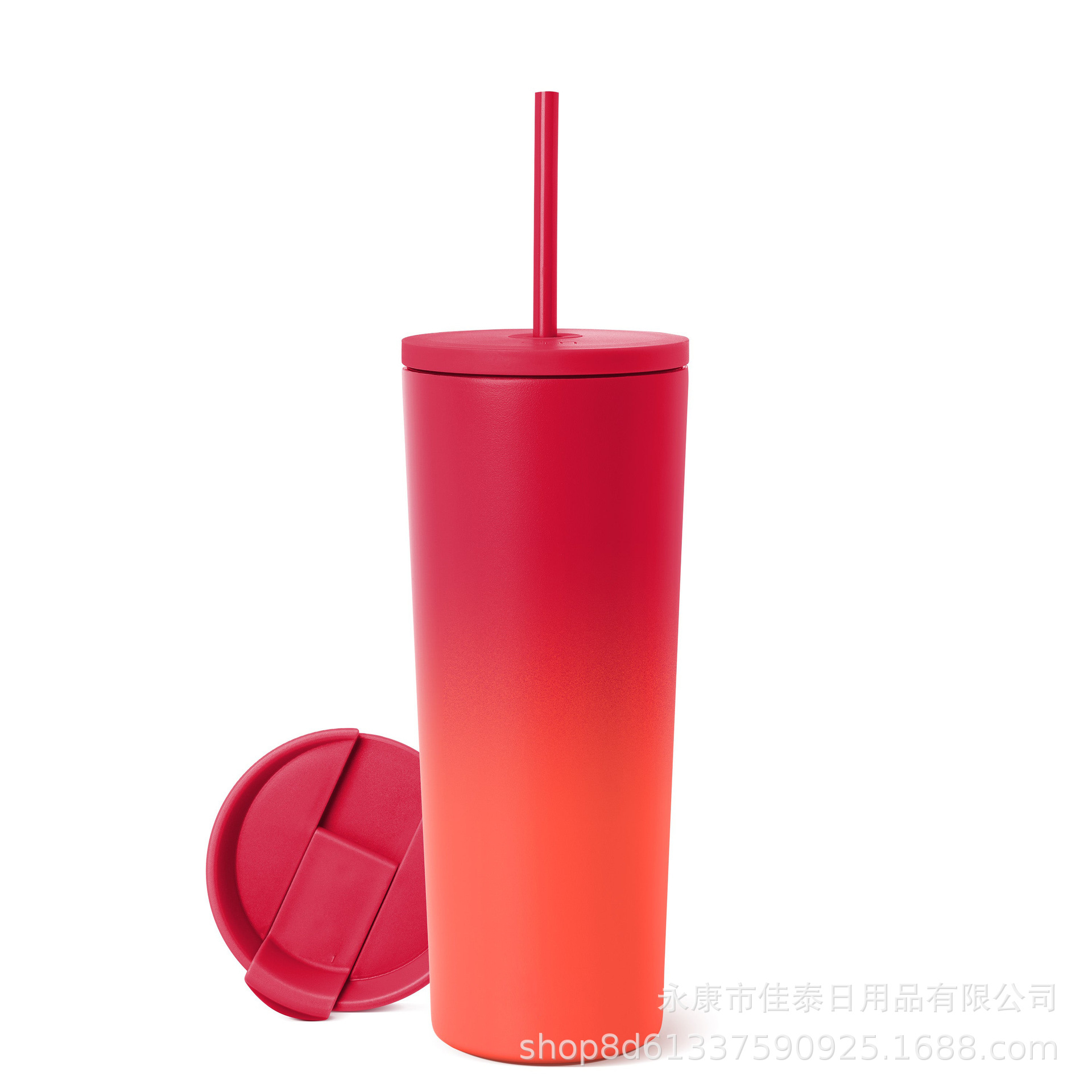 2023 nueva taza de café del acero inoxidable de la taza del vacío con la taza vendedora caliente transfronteriza de la paja 12oz16oz24oz