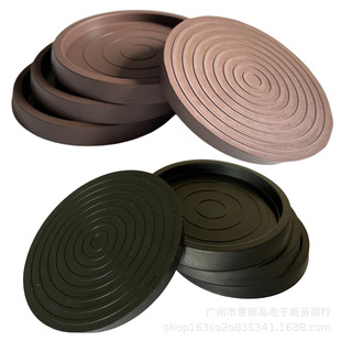 Furniture Coaster Round Caster Cup 2.5 Inch Piano Rubber Foot Mat Cabinet Sofa Anti-Slip Mat