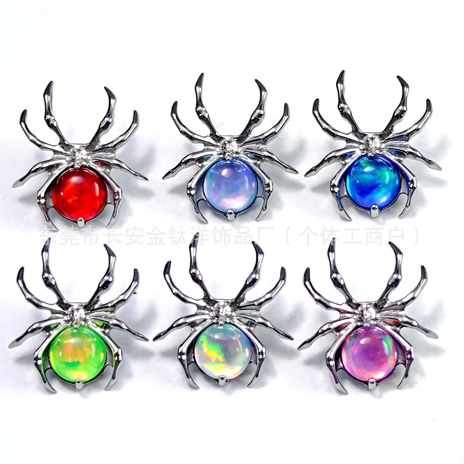 Titanium Spider Inlaid Opal Lip Stud Cochlear Piercing - 1.2mm x 14mm Labret Stud detail image 8