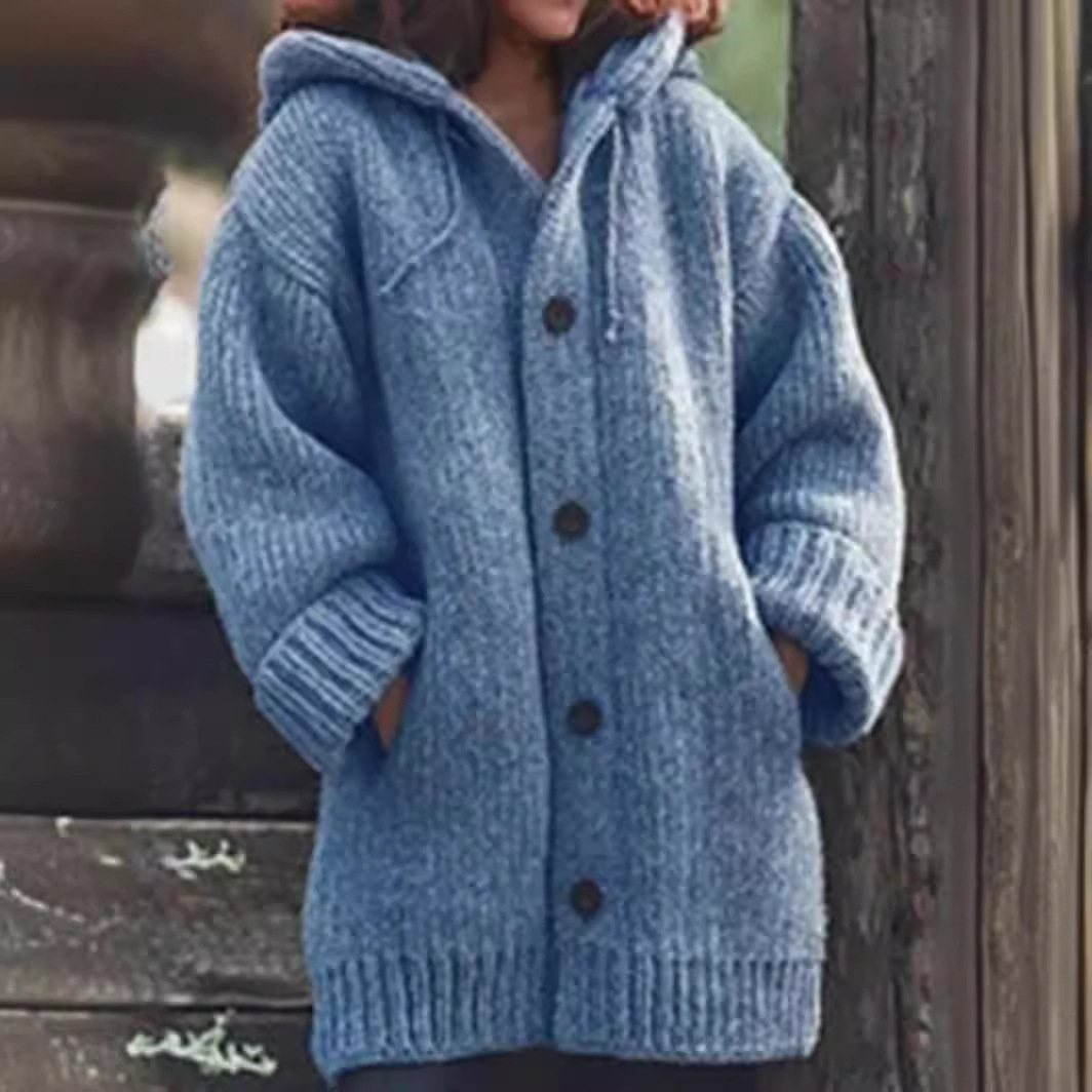 Women's Clothing Autumn and Winter Popular Sweater Large Size Knitted Sweater Women's Mid Length Jacket_voghion.com