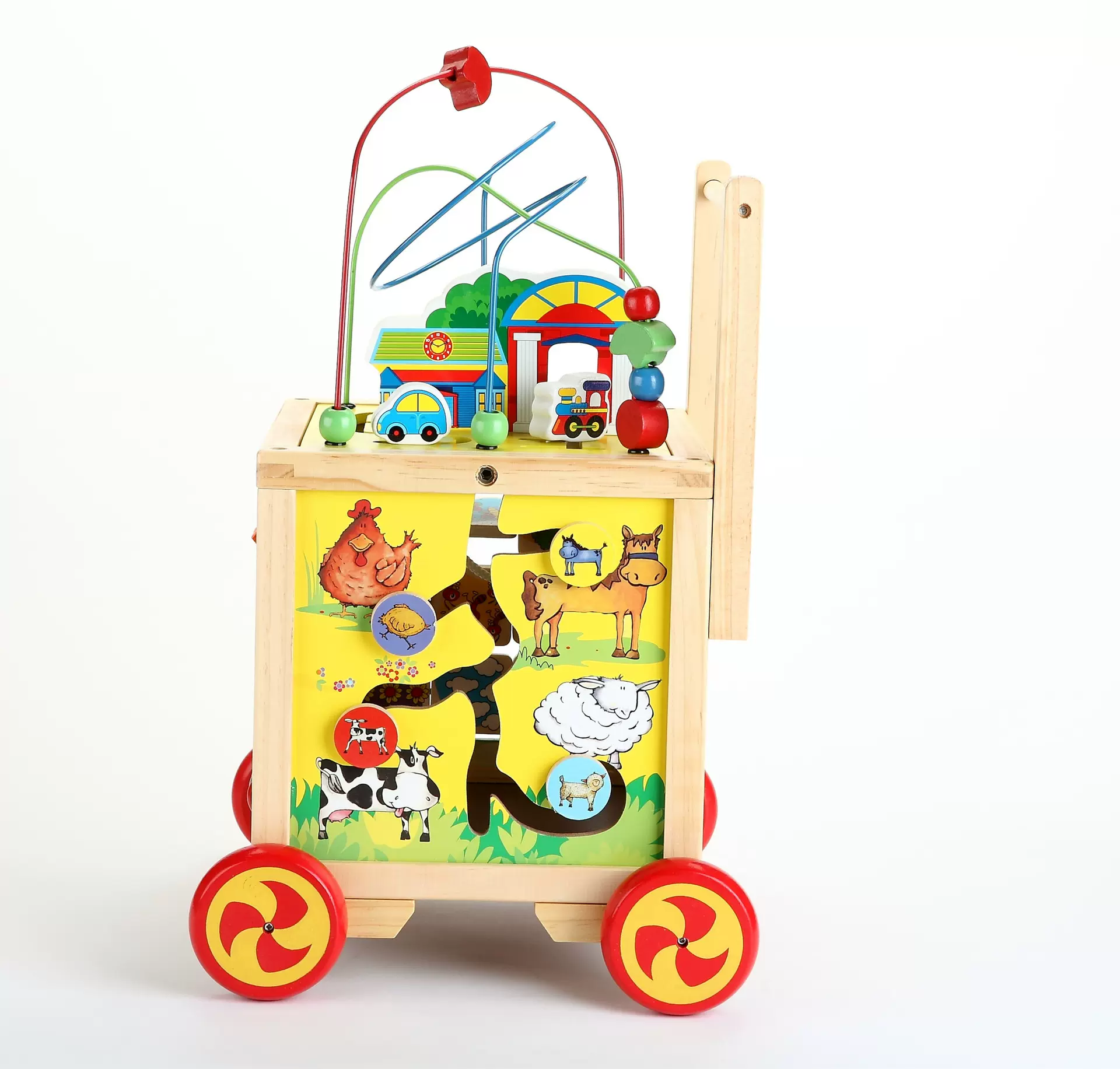 供应绕珠百宝箱学步车宝宝玩具 儿童玩具串珠绕珠百宝箱