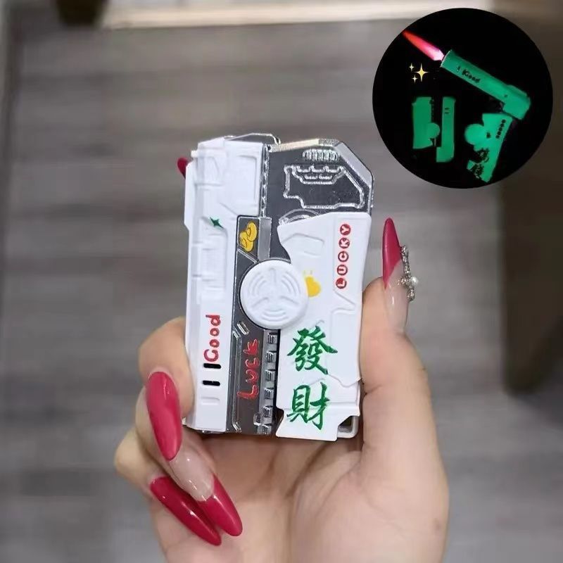 Nueva punta de dedo plegable giroscopio pistola encendedor novio celebridad de Internet inflable a prueba de viento rotación creativa descompresión personalidad image 13