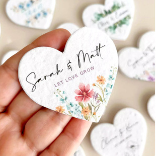 Seed Paper Special-Shaped Love Ticket Bookmark Tag Can Germinate Letter Invitation Event Promotion Card