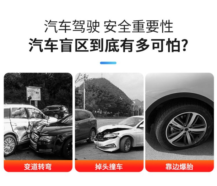 Car Rearview Mirror with Additional Mirror, Coach Mirror, Reversing Mirror, Auxiliary Mirror, Blind Spot Mirror, Wide-Angle Mirror with Adjustable Angle