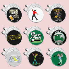 ヨーロッパとアメリカのクロスボーダーゴルフシリーズGOLFメタル磁気漫画ボールポジションマークパーソナライズされたゴルフキャップハットクリップ