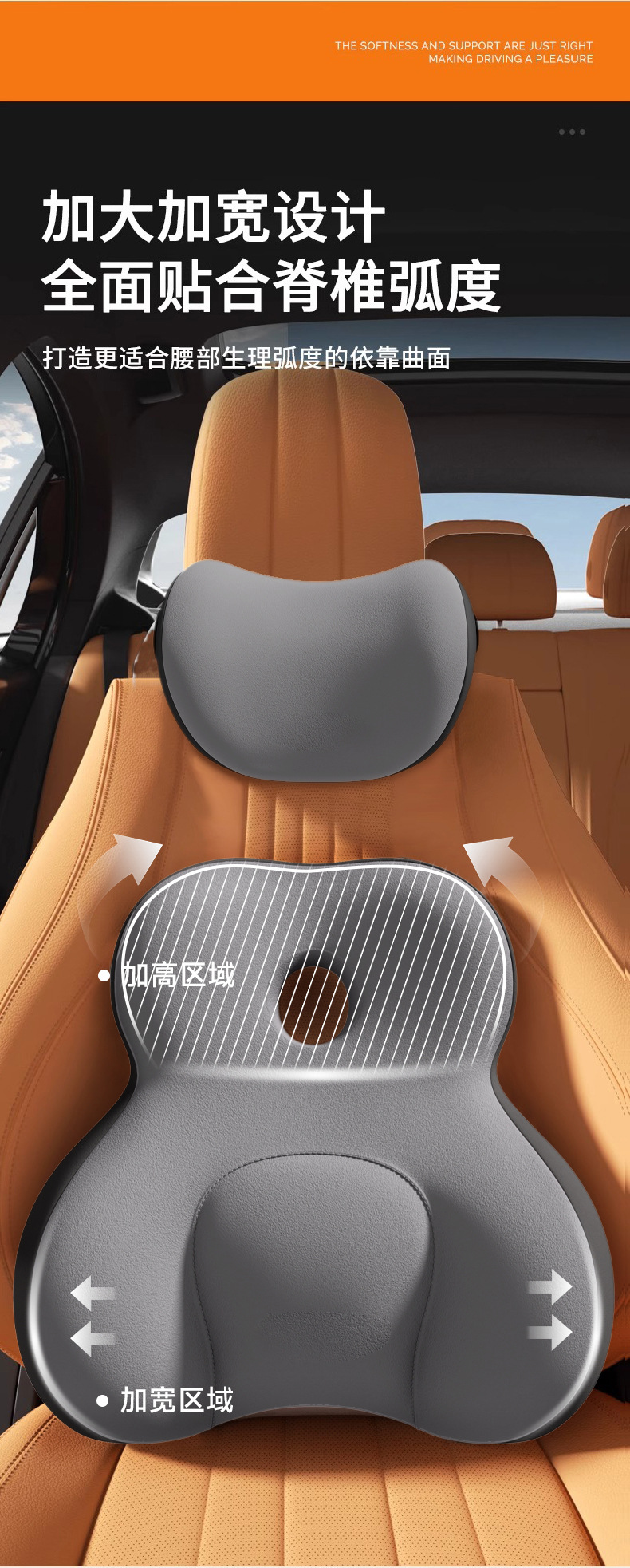 Car Lumbar Support Cushion, Backrest Cushion, Car Seat Cushion, Lumbar Pad, Driver's Driving Lumbar Support Cushion, Car Cushion