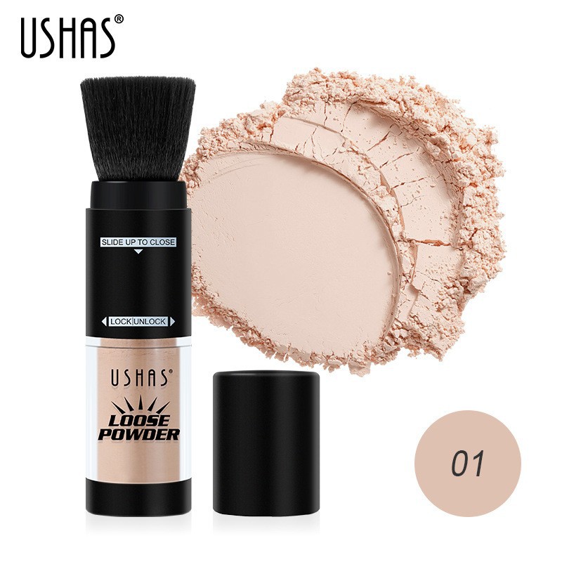 USHAS punto transfronterizo venta caliente color mate tono de piel medio polvo suelto polvo de maquillaje en polvo impermeable 6 colores 24