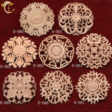 宝联富实木门心花圆形欧式雕刻装饰木雕花片圆花圆盘贴片