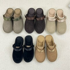 跨境外贸新款真皮拖鞋时尚百搭平底拖魔术贴女鞋包头拖大码外穿拖