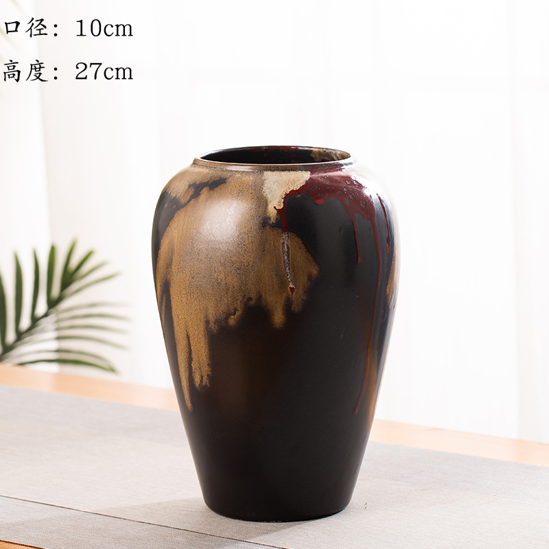 Jingdezhen nuevo jarrón de cerámica china planta maceta de flores de cerámica vintage flor seca sala de estar decoración moderna simple estricta