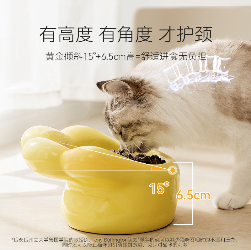 Color sólido lindo divertido simple cuenco de garra de gato lindo cuenco de comida para gatos mascotas perros gatos agua potable en el hogar platos de alimentación