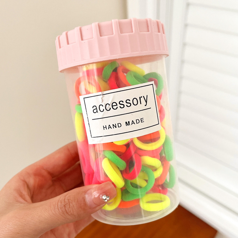 Banda de goma de color caramelo para niños cuerda para el cabello banda para el cabello cuerda para el cabello para bebés no lastima el cabello de aspecto alto lazo Cola de Caballo accesorios para el cabello lazo Anillo para el cabello