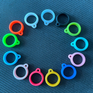 13mm Forced Grid Ring DIY Silicone Hanging Ring Anti-lost Sliding Hanging Ring Lanyard Electronic Smoking Accessories Black Silicone Ring