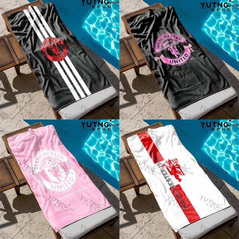 2026 New Manchester United Beach Towel, Football Red Devils Logo Printed Bath Towel, Sports Quick-Drying Towel