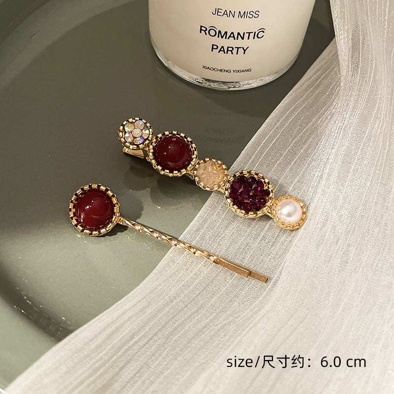 Corea del Sur clip para el cabello de perlas en línea clip para el cabello de mujeres rasgadas clip para el cabello de una palabra clip para el cabello de bordes fría BB clip lateral clip para el temperamento clip para la cabeza