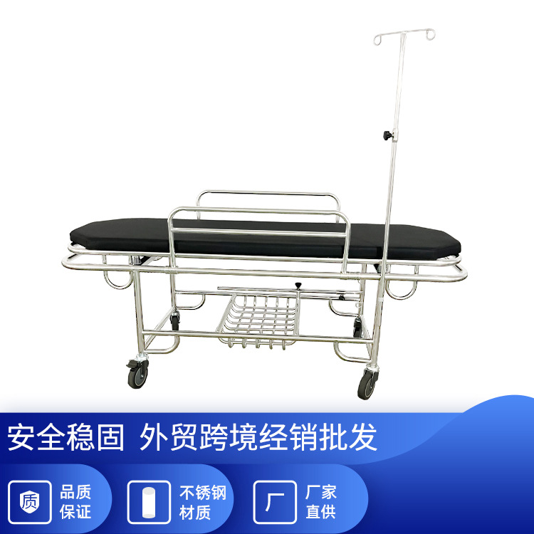 不锈钢加厚急救担架车医院病人转运输送车手术室抢救床车厂家批发