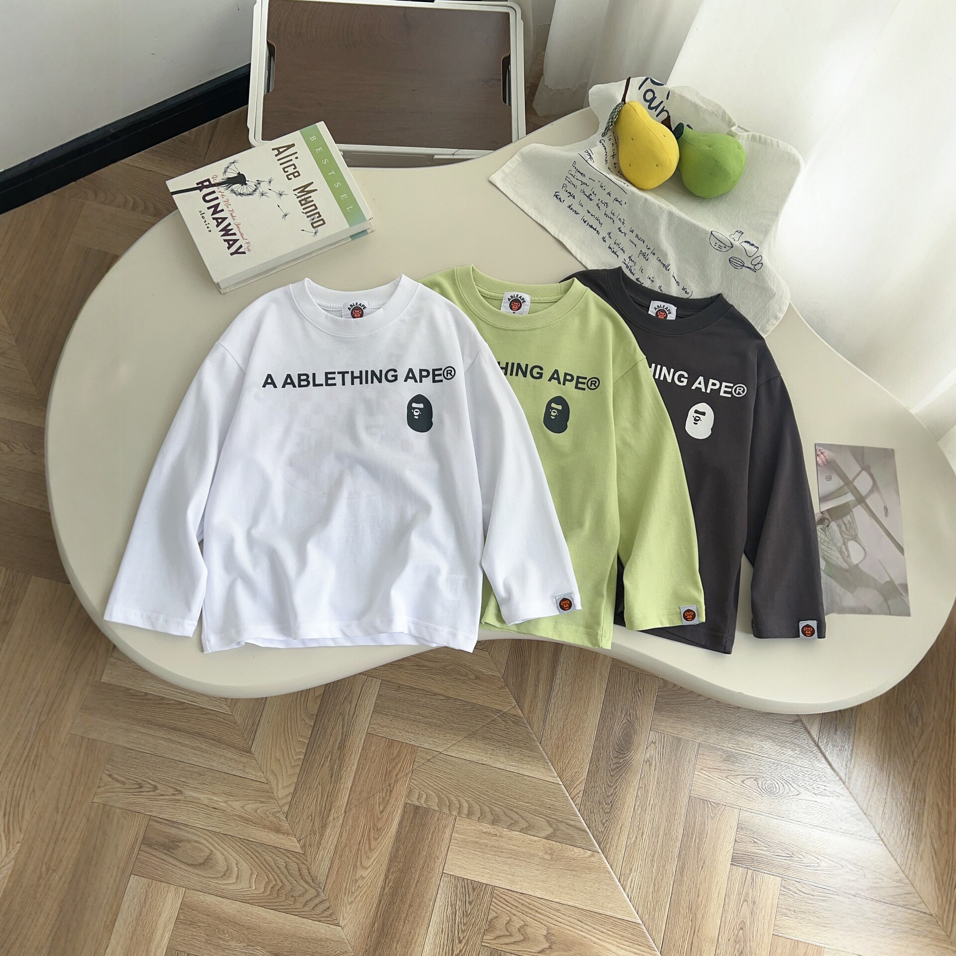 Children's 26 Autumn New Cotton Long-Sleeve T-Shirt Cartoon Round Neck Letter Print Trendy Korean Style Casual Base Shirt