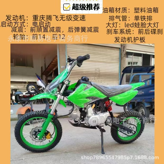 125Cc Off-Road Vehicle, Two-Wheel Off-Road Motorcycle, Small High-Speed Mountain Bike with Stepless Variable Speed and Electric Start