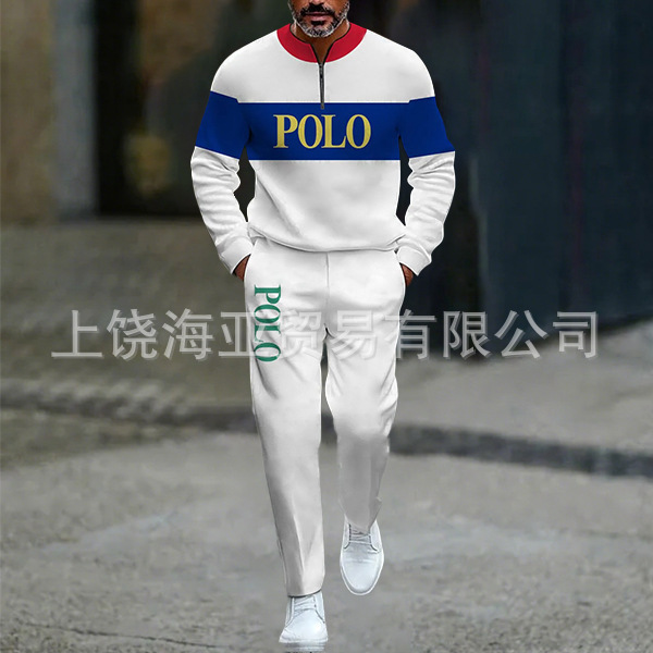 2025跨境外贸新品欧美热卖休闲潮流爆款男装两件套3d数码印花|undefined