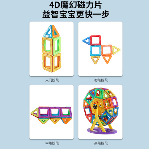Magnetic sheets, magnetic building blocks, assembled patches, magnetic stickers, plastic colored windows, magnetic sheets, scattered pieces, strong magnetic sticks