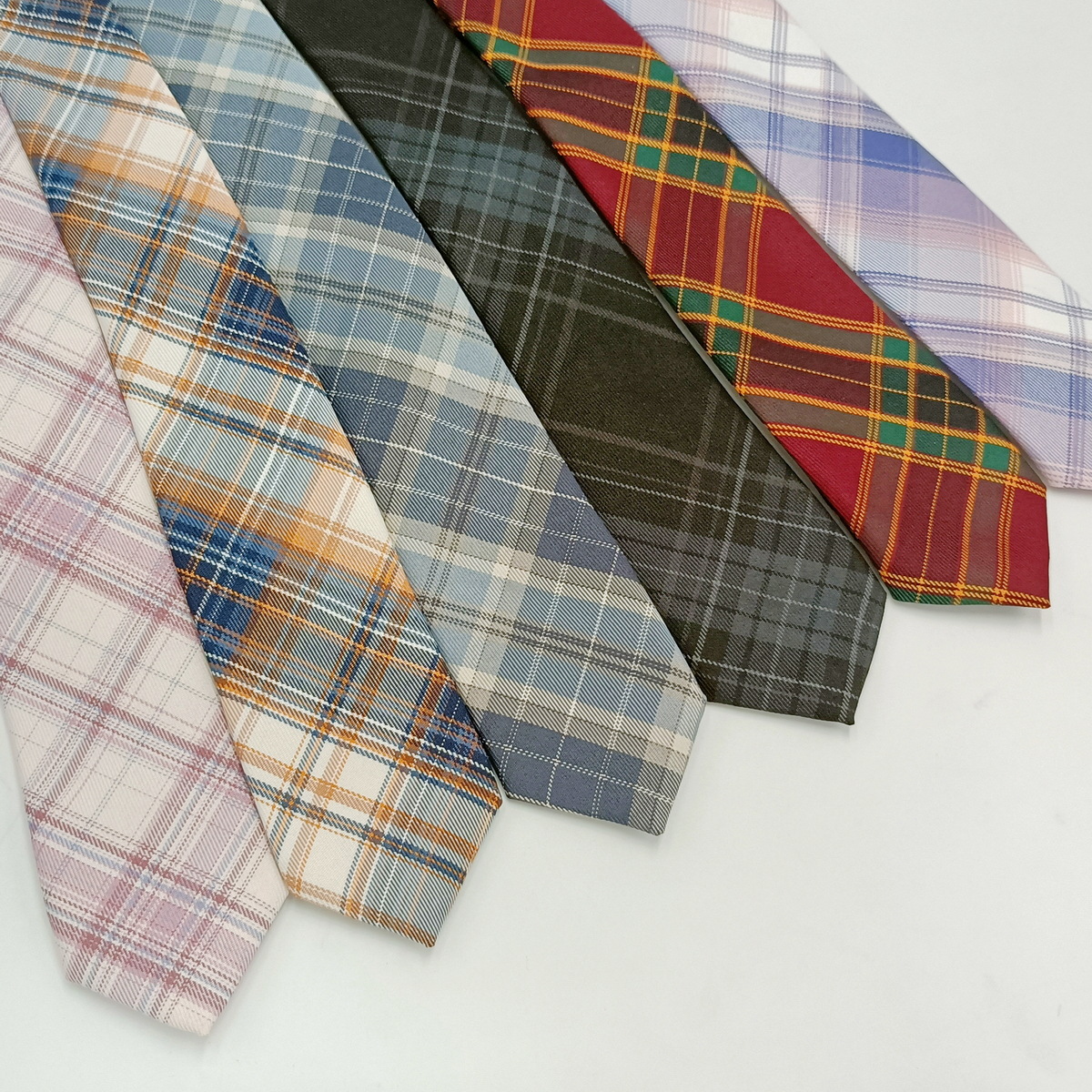 Fábrica en stock a cuadros corbata moda casual hecho a mano estilo universitario japonés uniforme escolar uniforme JK corbata cinturón largo