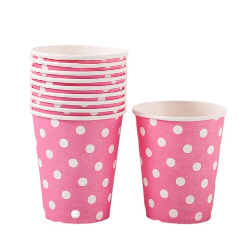 Cross-border disposable colorful polka dot paper cups kindergarten DIY round dot handmade cups children's birthday party decoration
