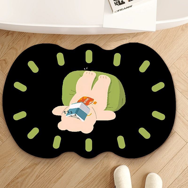 Diatom Mud Floor Mat Cartoon Bear Bathroom Absorbent Floor Mat Household Bathroom Door Wear-Resistant Non-Slip Quick-Drying Floor Mat