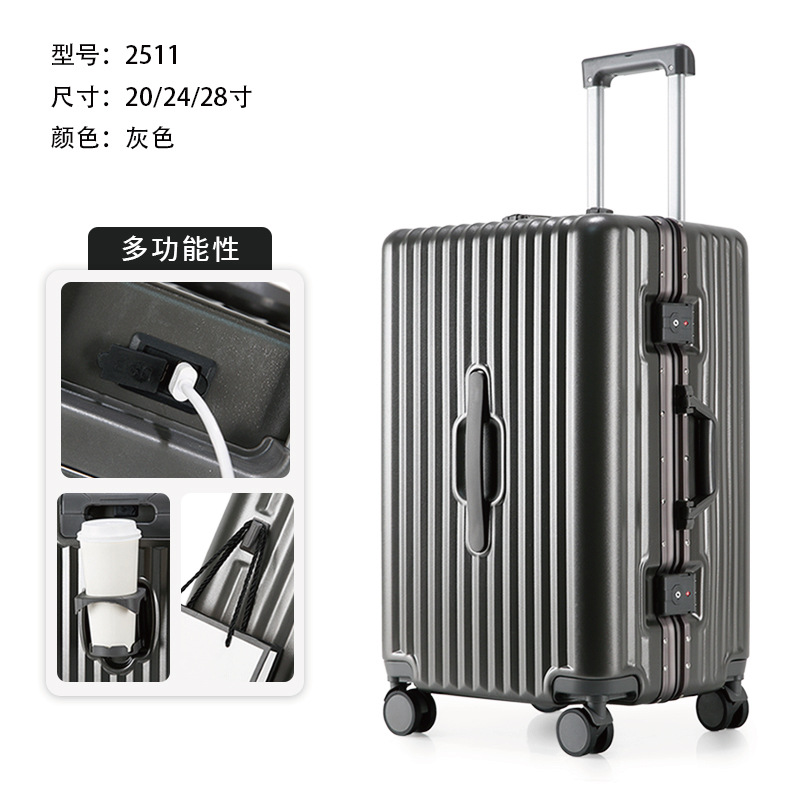 【Fábrica de Selección Estricta】Maleta con Marco de Aluminio, Gran Capacidad, Maleta con Ruedas Extra Grandes, Maleta de Viaje Resistente con Ruedas Universales para Estudiantes.