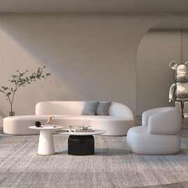 弧形沙发美容院接待休闲小户型出租屋卧室酒店网红款布艺沙发异型