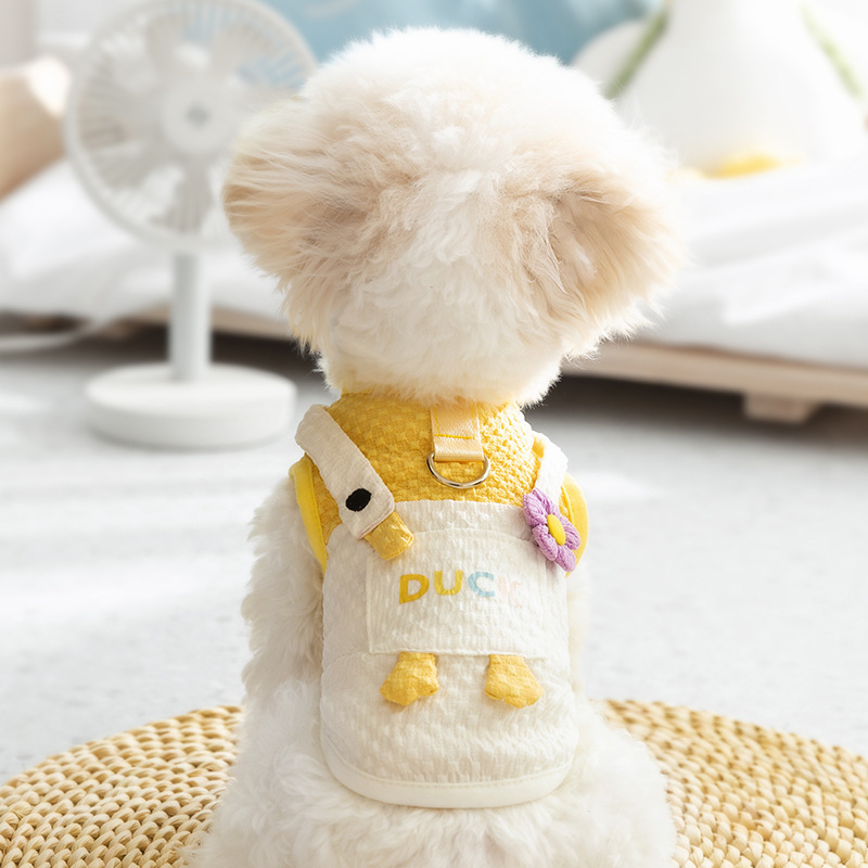 [Seleccionado] Chaleco de tracción divertido de dibujos animados lindo primavera y verano perro perro pequeño gato mascota gato perro ropa de perro