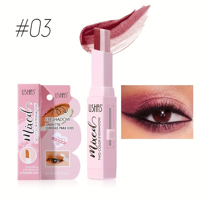 USHAS transfronterizo spot explosivo de dos colores con bolígrafo de sombra de ojos
