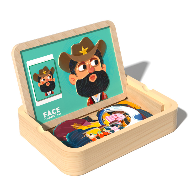 Puzzles magnéticos para niños Puzzles de doble cara Juguetes de puzzle patrón de bloque magnético emparejamiento niños niñas educación temprana