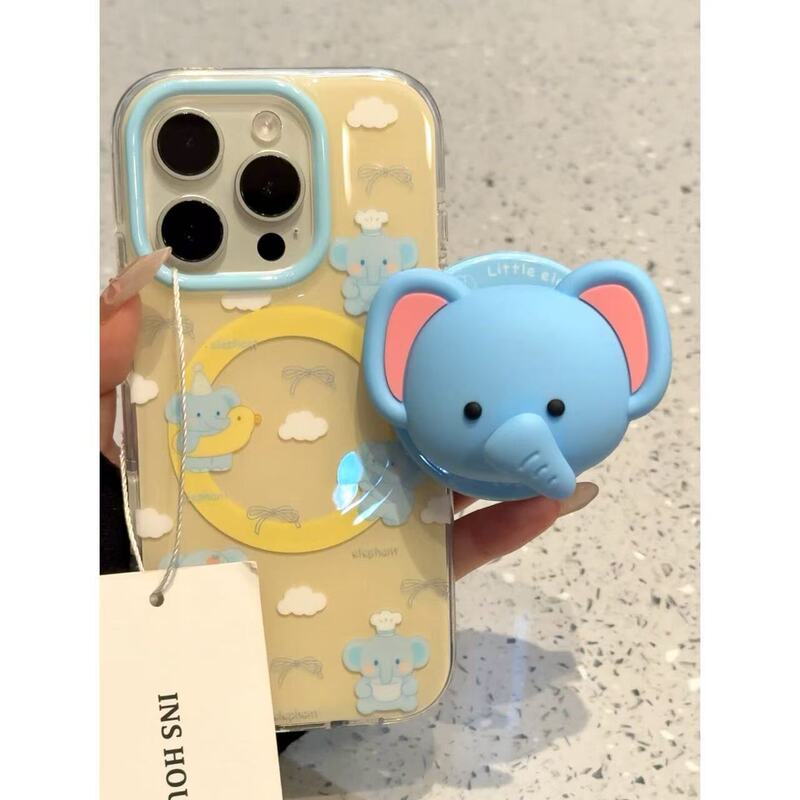 Cartoon Cloud Bow Swimming Ring Cute Little Blue Elephant Suitable for Iphone16Promax Apple 15 Mobile Phone Case 14