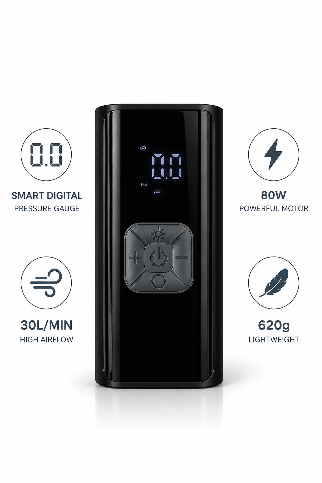 Cross-border car air pump, wireless digital display car air pump, multifunctional portable high-pressure car tire inflator
