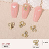 Accessory for manicure with bow, hair mesh, metal nail decoration, 2022 collection, wholesale, internet celebrity, flowered