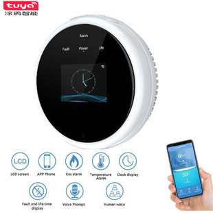 wifi linkage solenoid valve gas alarm graffiti APP gas detector tuya gas detector