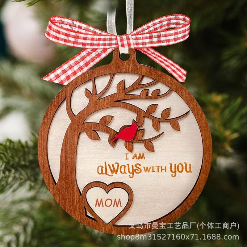 クリスマスペンダント木製ラウンド木材チップ家庭用装飾品クリエイティブクリスマスボール小道具ギフト木製工芸品|undefined