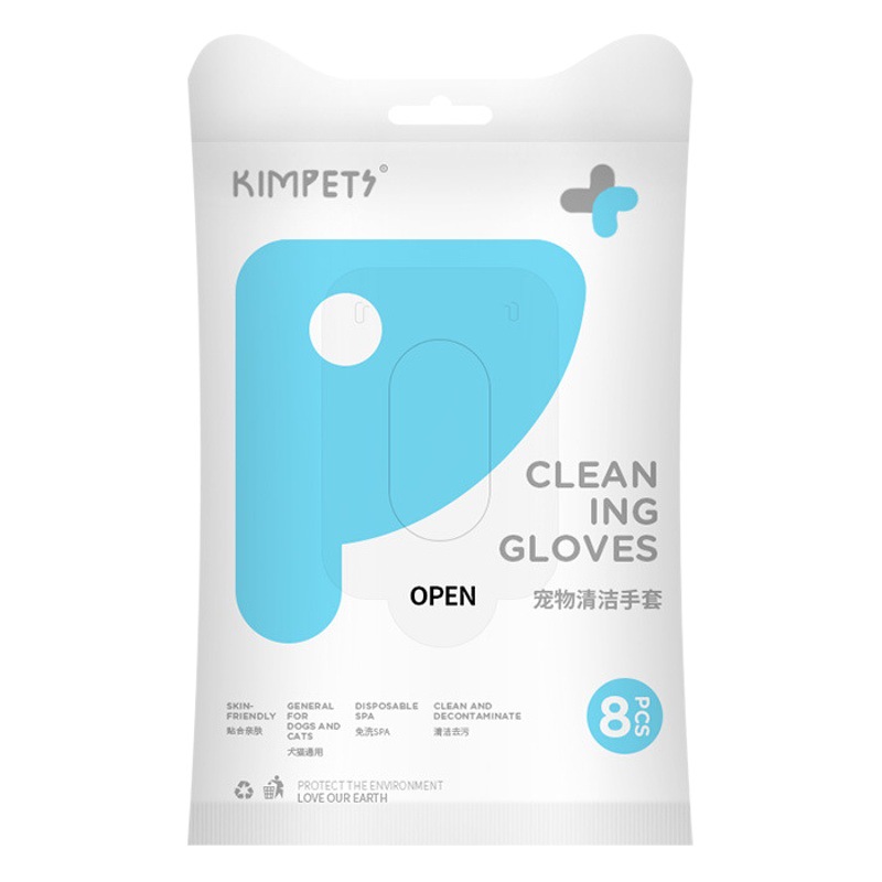 Guantes desechables para mascotas, baño para perros, desodorización, limpieza desechable para gatos, suministros para mascotas para gatos, 8 piezas de toallitas