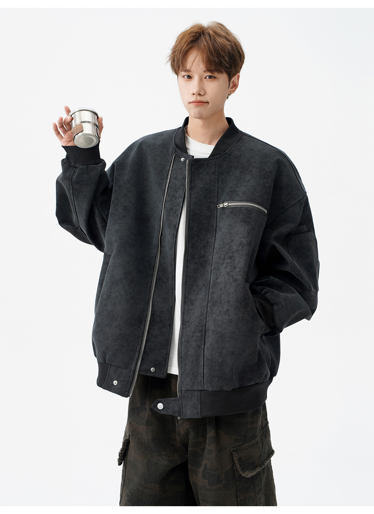 Baseball Jacket, Cool Tie Dye Leather Jacket, Design Sense, Short Workwear Jacket, Trendy_voghion.com