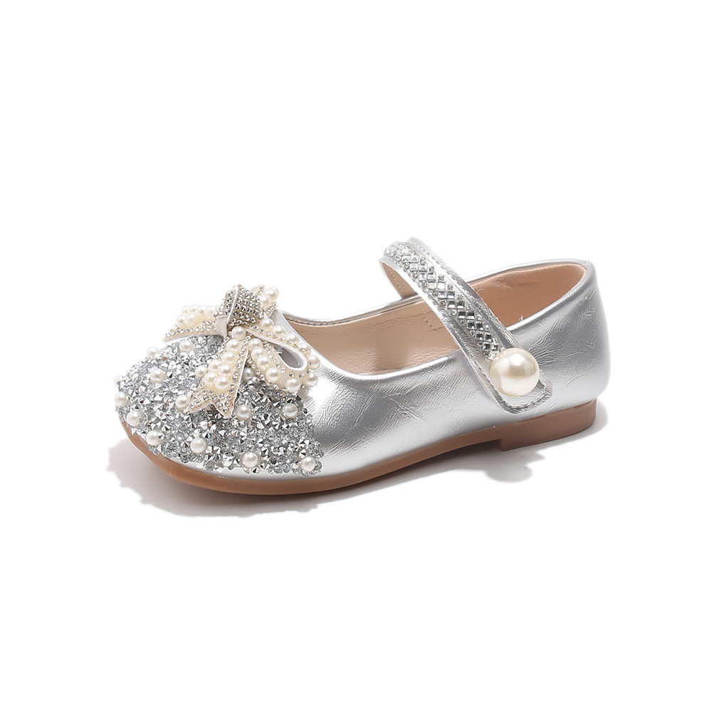 Zapatos de princesa de moda para niñas 2026 otoño nuevos zapatos de abertura superficial zapatos de arco de cristal zapatos de cuero para niños image 6