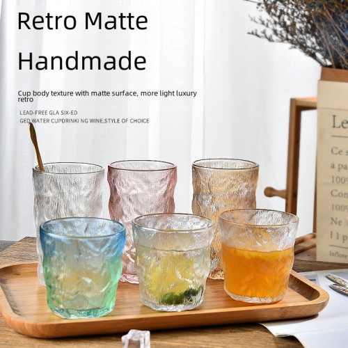 Glacier Pattern Cup Whiskey Creative Liquor Beer Water Cup Flower Tea Glass Cup Internet Famous Breakfast Cup Wholesale