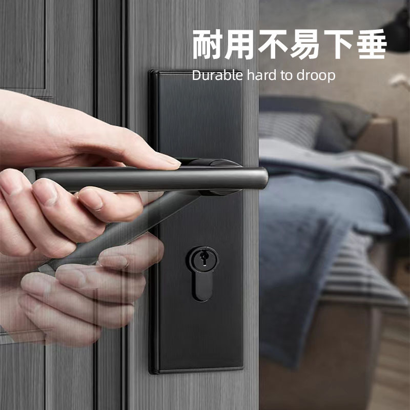 工程卫生间铝合金单舌门锁 室内房间门木门锁具 卧室不锈钢执手锁|undefined
