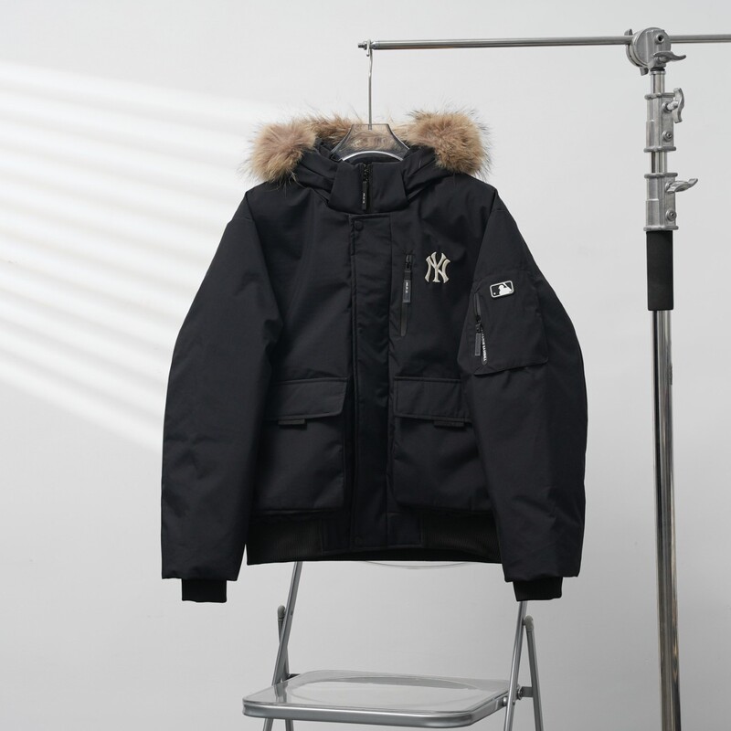 Putian Pure Original Mlb Yankees Workwear down Jacket Ny Goose down Hooded Parka for Men and Women Couples Cold Wave Style