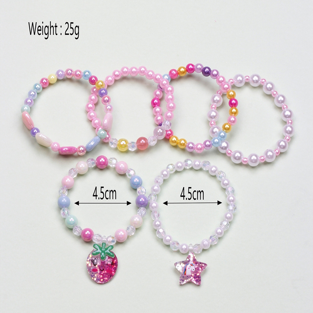 Fashion Letter Butterfly Plastic Beaded Kidu0027S Bracelets 6 Pieces