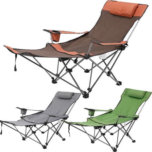 Outdoor folding sit-and-lie recliner hospital escort lightweight single simple beach chair portable nap bed